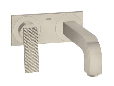 Single lever basin mixer for concealed installation wall-mounted with lever handle, spout 220 mm and plate - rhombic cut