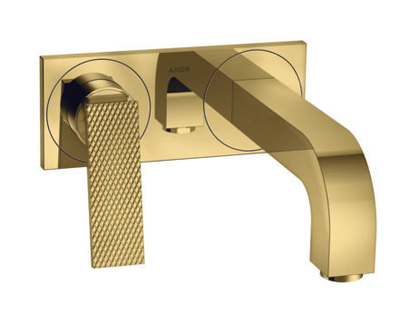 Single lever basin mixer for concealed installation wall-mounted with lever handle, spout 220 mm and plate - rhombic cut