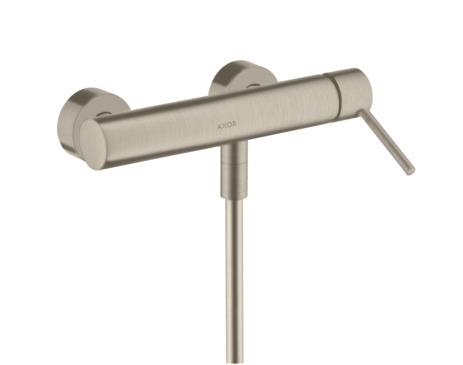 Single lever shower mixer for exposed installation with pin handle