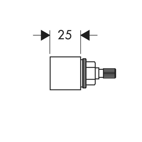 Extension set 25 mm for shut-off/ diverter valve Trio-/ Quattro