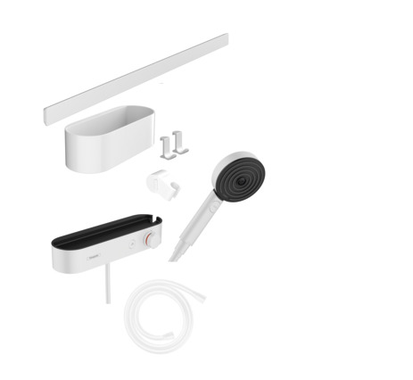 Bundle hand shower 105 3jet EcoSmart Activation, thermostat, wall bar 70 cm and storage set