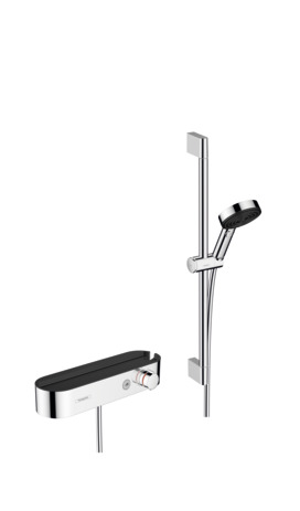 Shower system 105 3jet Relaxation with hand shower, thermostat, shower bar 65 cm, slider and shower hose
