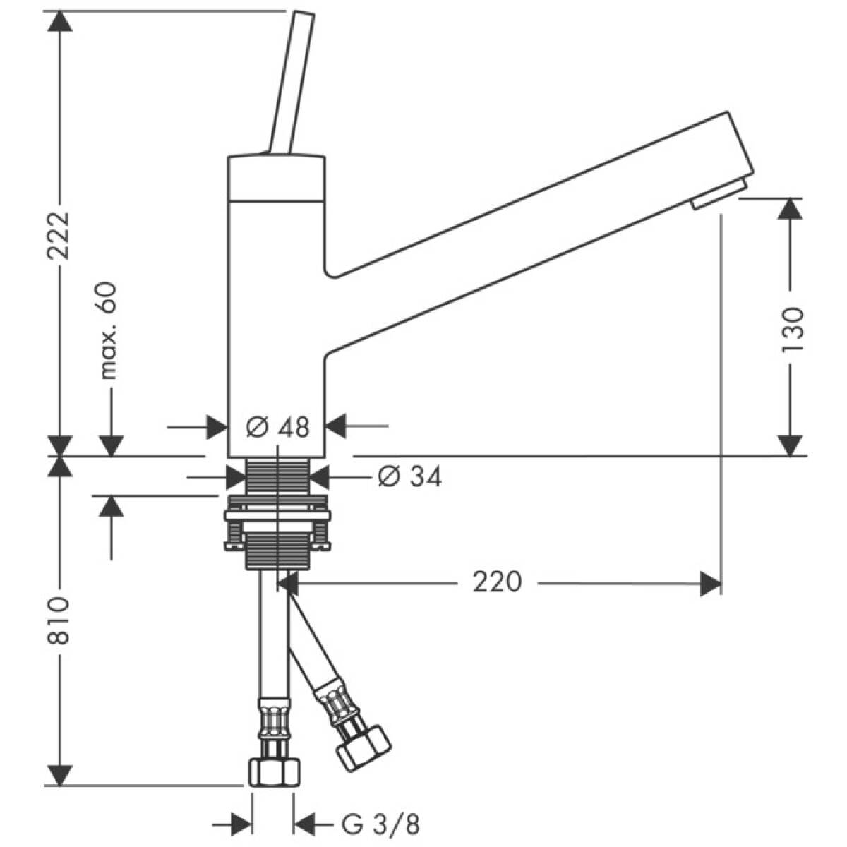 AXOR Küchenmischer: AXOR Starck, Einhebel-Küchenmischer, 10801000