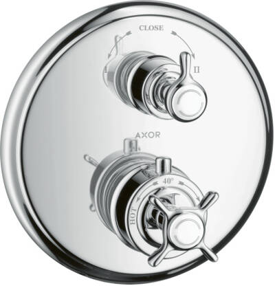 Thermostat for concealed installation with cross handle and shut-off/ diverter valve