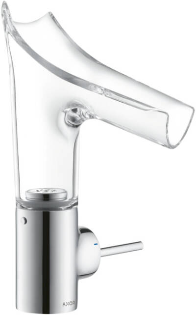 Single lever basin mixer 140 with glass spout and waste set