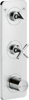 Thermostatic module 380/120 for concealed installation for 2 functions with plate