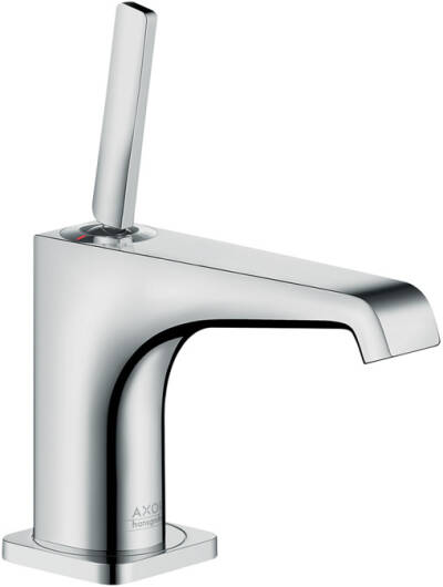Single lever basin mixer 90 with pin handle for hand washbasins with waste set