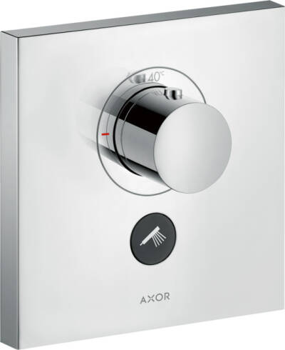 Thermostat HighFlow for concealed installation square for 1 function and additional outlet
