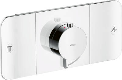 Thermostatic module for concealed installation for 2 functions