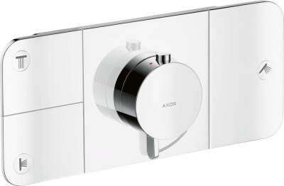 Thermostatic module for concealed installation for 3 functions