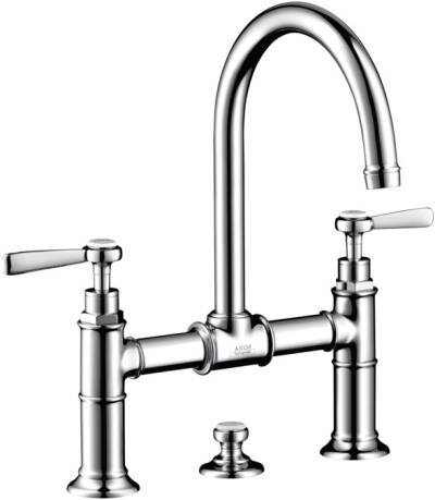 2-handle basin mixer 220 with lever handles and pop-up waste set