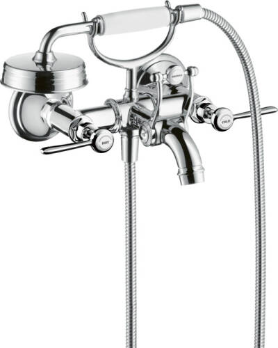 2-handle bath mixer for exposed installation with lever handles