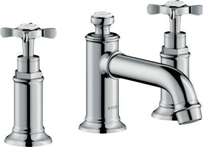 3-hole basin mixer 30 with cross handles and pop-up waste set