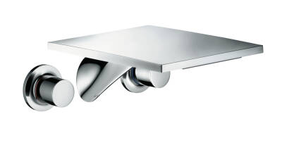 3-hole basin mixer for concealed installation wall-mounted with spout 262 mm