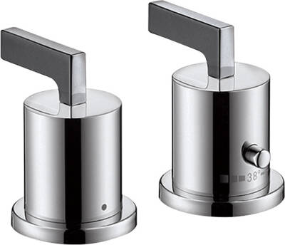2-hole rim mounted thermostatic bath mixer with lever handles