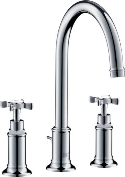3-hole basin mixer 180 with cross handles and pop-up waste set