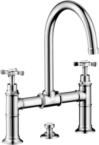 2-handle basin mixer 220 with cross handles and pop-up waste set