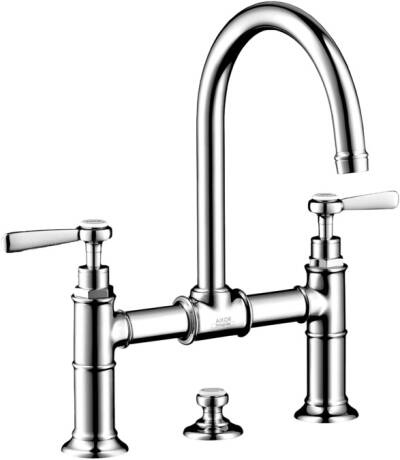 2-handle basin mixer 220 with lever handles and pop-up waste set
