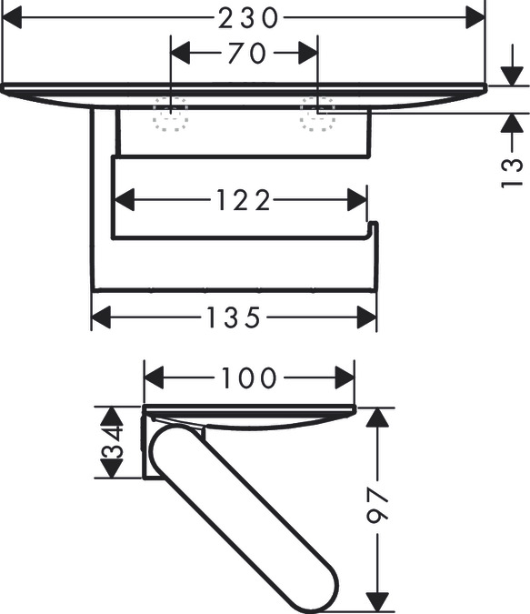 hansgrohe Accessories WallStoris, Toilet paper holder with shelf, 27928670