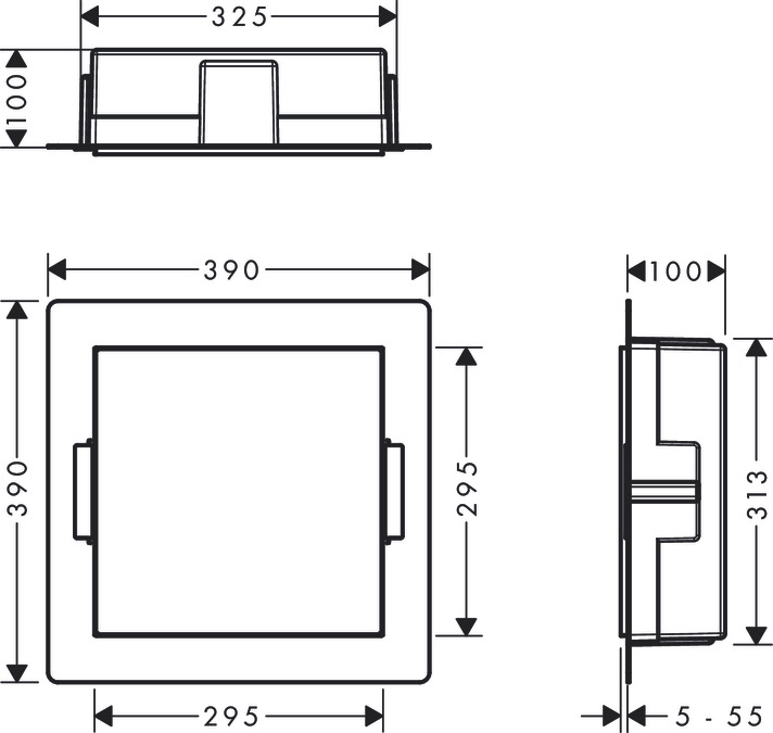 Hansgrohe Accessories Xtrastoris Minimalistic Wall Niche Frameless 300 300 100