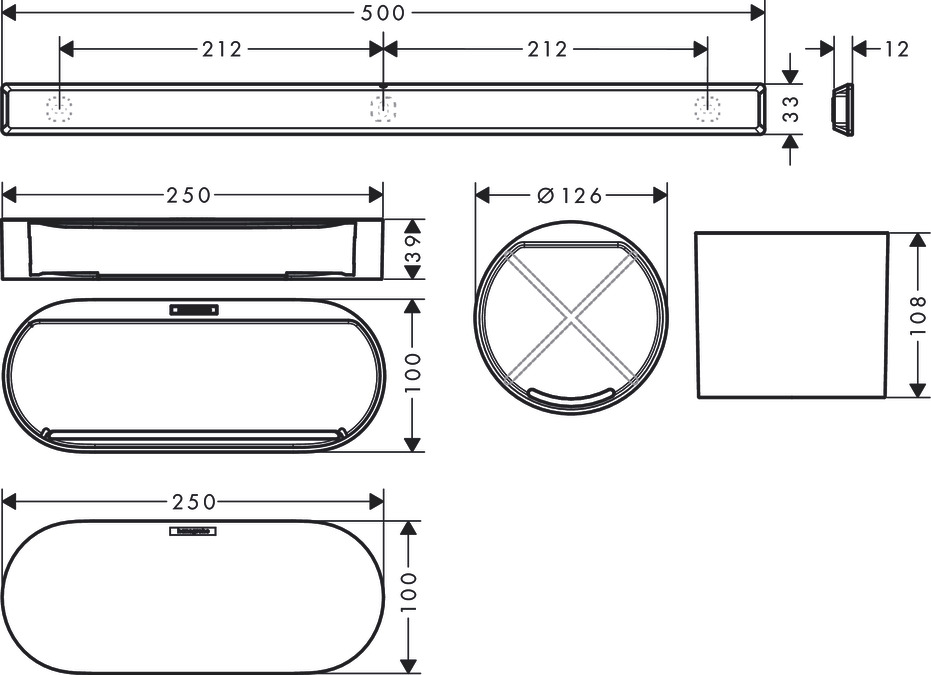 hansgrohe Accessories: WallStoris, Bathroom bundle, 27968670