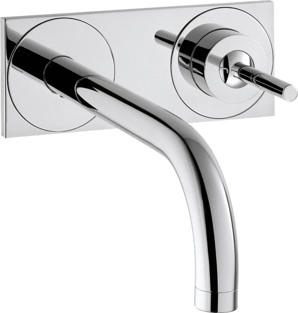 Single lever basin mixer for concealed installation wall-mounted with spout 225 mm and plate, Chrome, 38115000