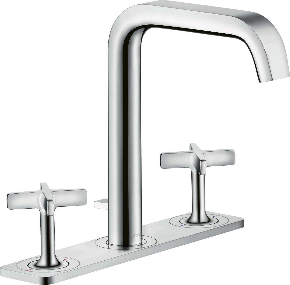 Axor Citterio E Washbasin Mixers Chrome 36116000 3 Hole Basin Mixer 170 With Pop Up Waste Set And Plate Chrome