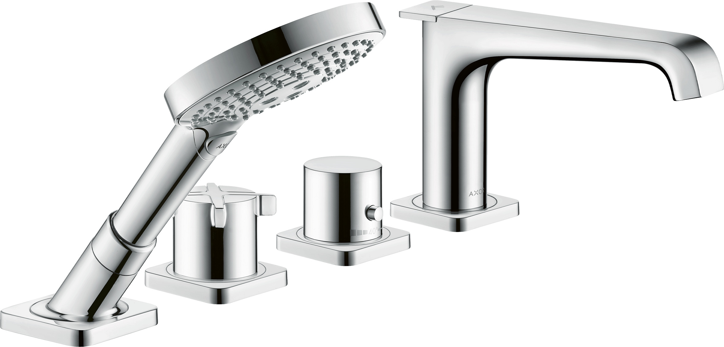 AXOR INT: AXOR Citterio E, 4-hole rim mounted thermostatic bath mixer ...