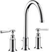 3-hole basin mixer 180 with lever handles and pop-up waste set
