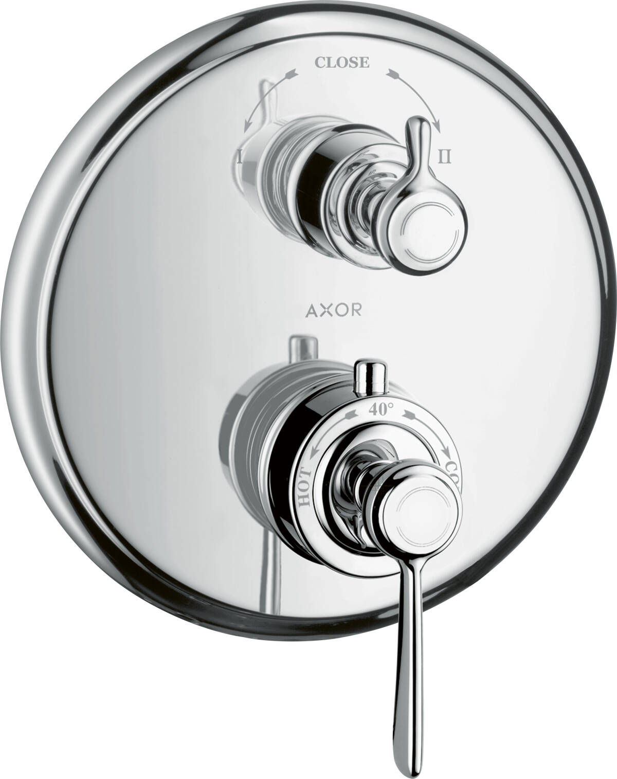 Thermostat for concealed installation with lever landle and shut-off/ diverter valve, Chrome, 16821000
