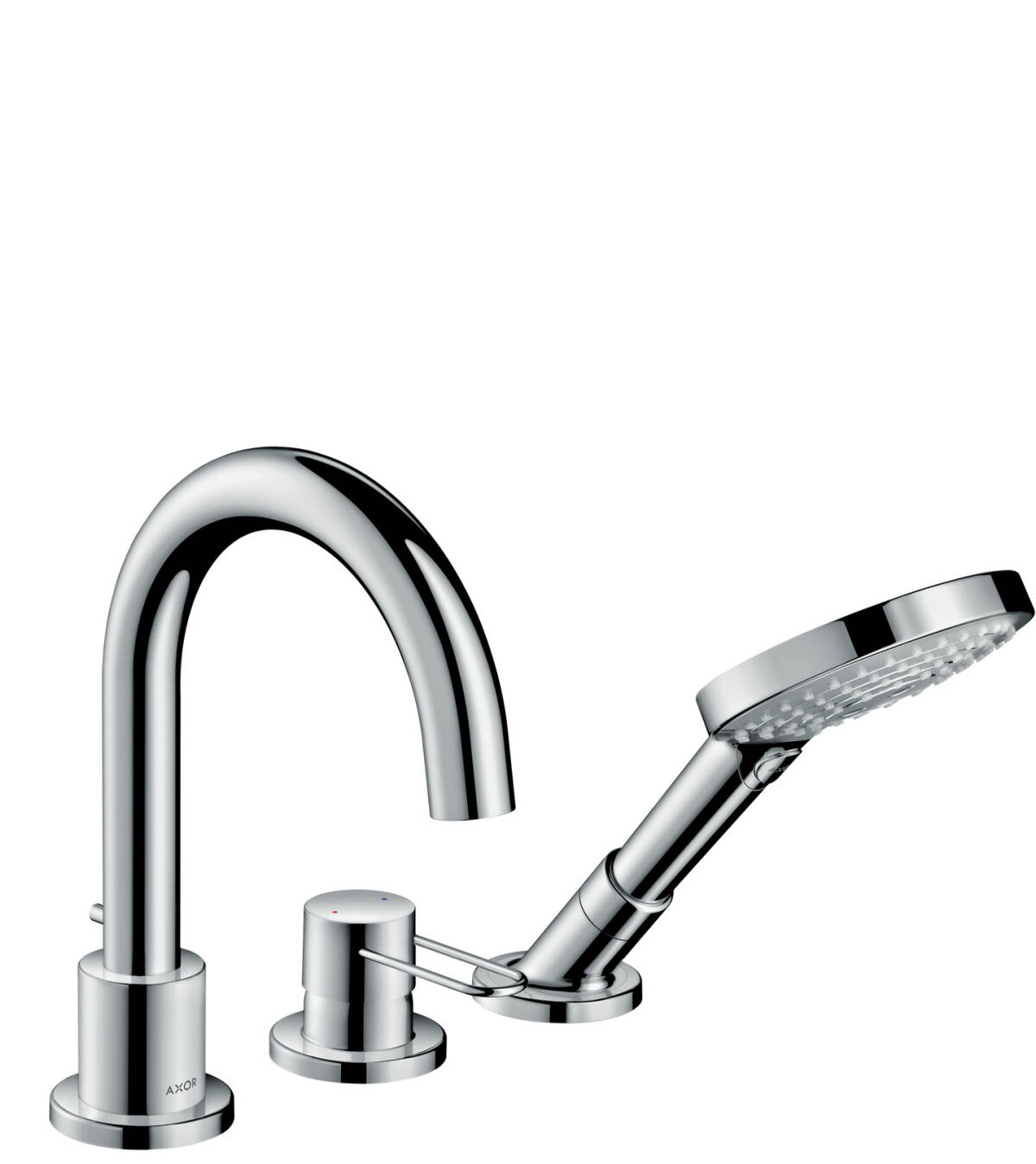 3-hole rim mounted bath mixer with loop handle, Brushed Bronze, 38436140