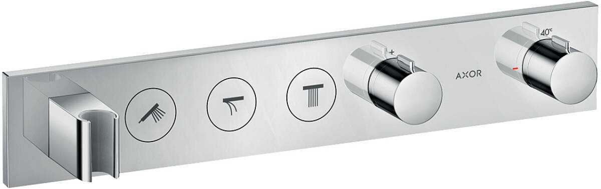 Thermostatic module Select 530/90 for concealed installation for 3 functions, Chrome, 18356000