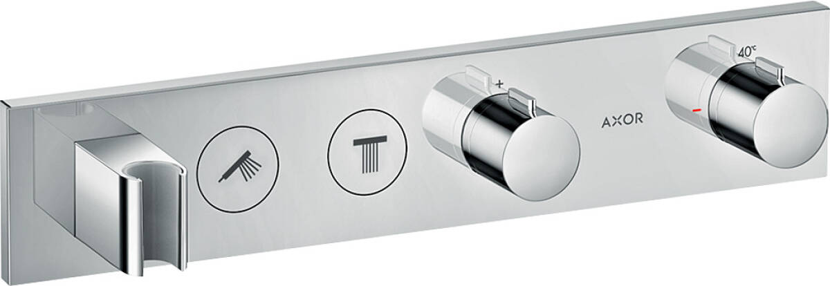 Thermostatic module Select 460/90 for concealed installation for 2 functions, Polished Gold Optic, 18355990