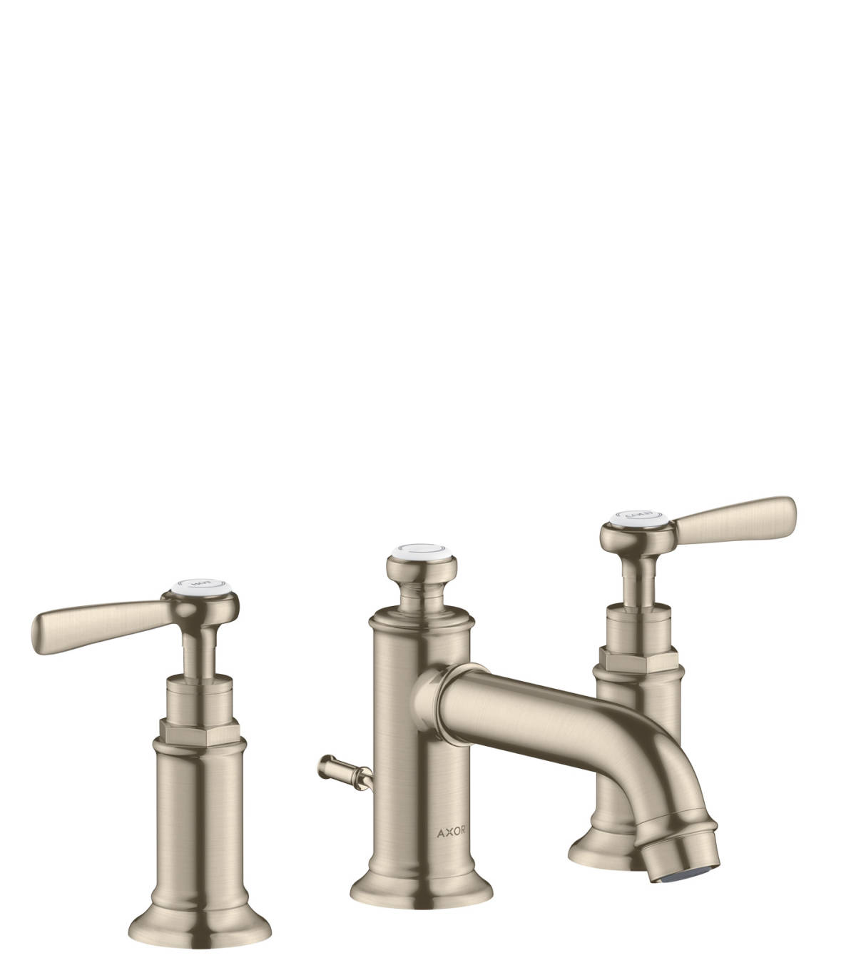 3-hole basin mixer 30 with lever handles and pop-up waste set, Brushed Nickel, 16535820