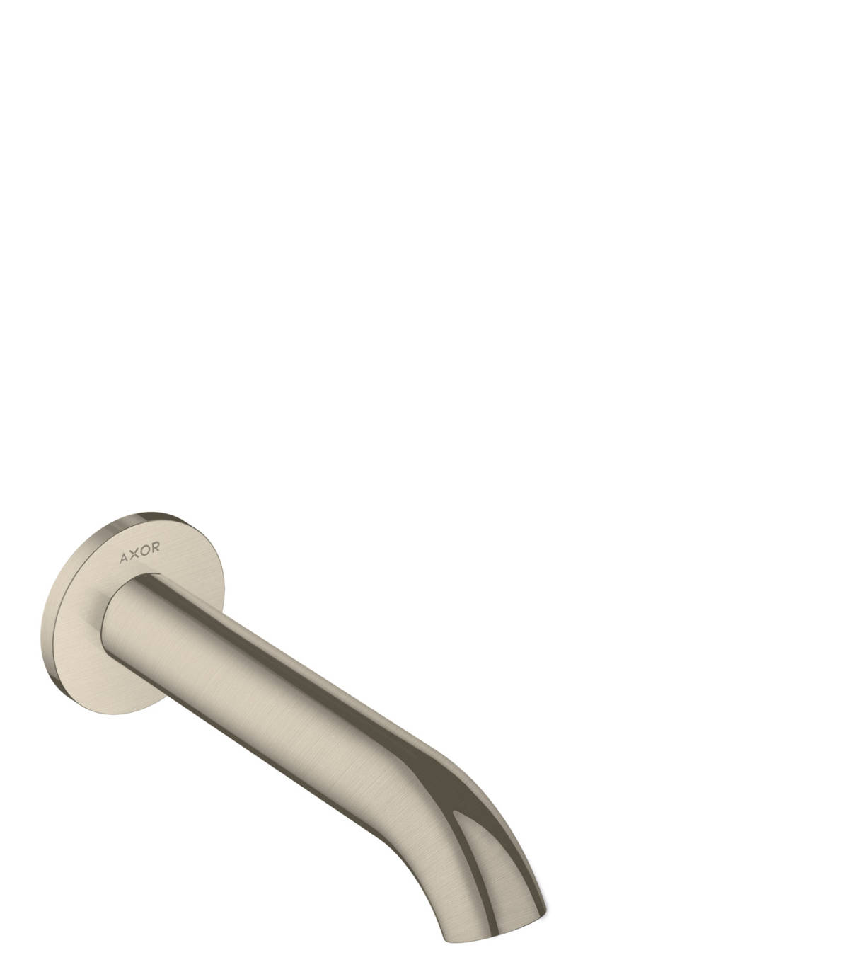 Bath spout curved, Brushed Nickel, 38411820