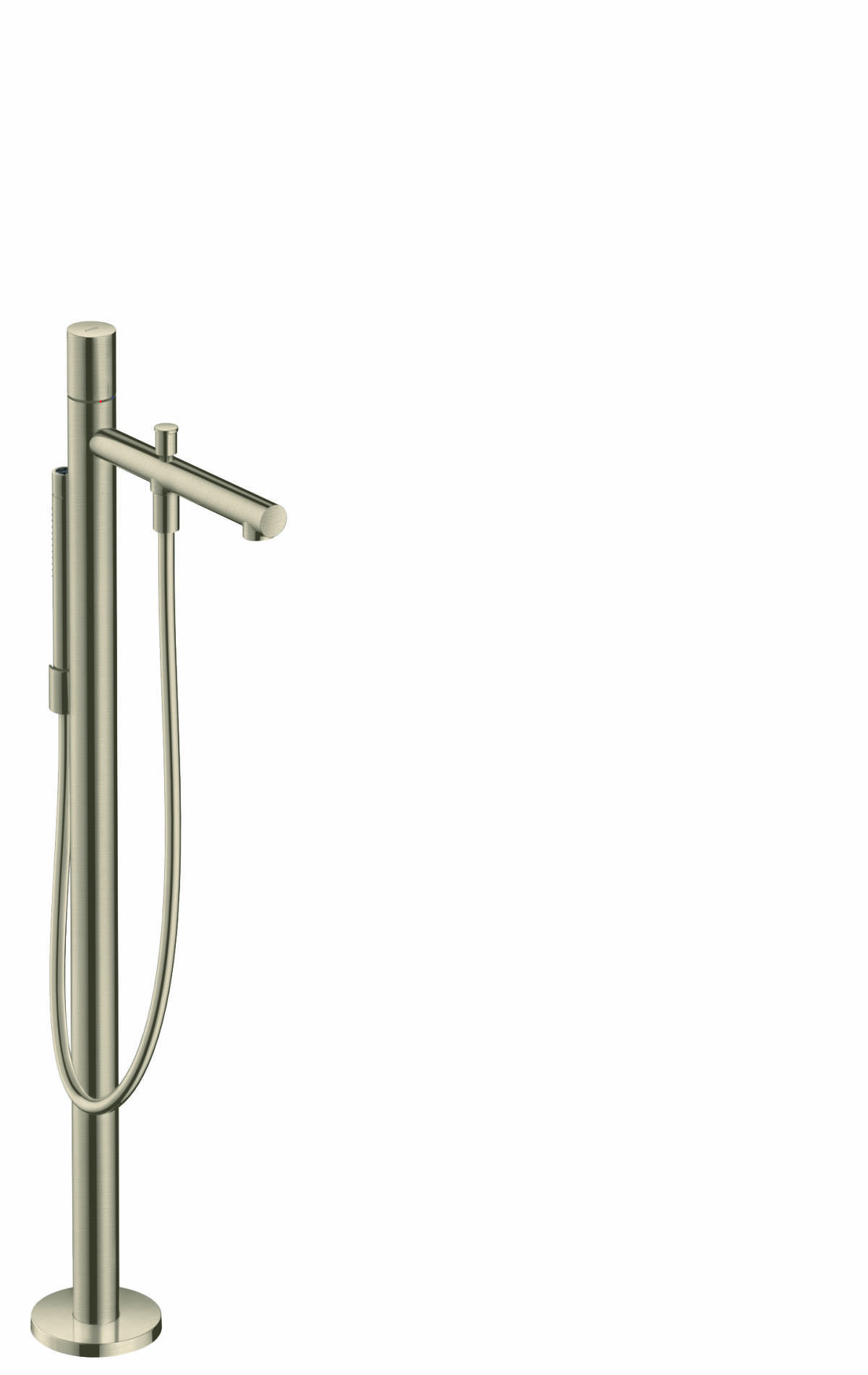 Single lever bath mixer floor-standing with zero handle, Brushed Nickel, 45416820