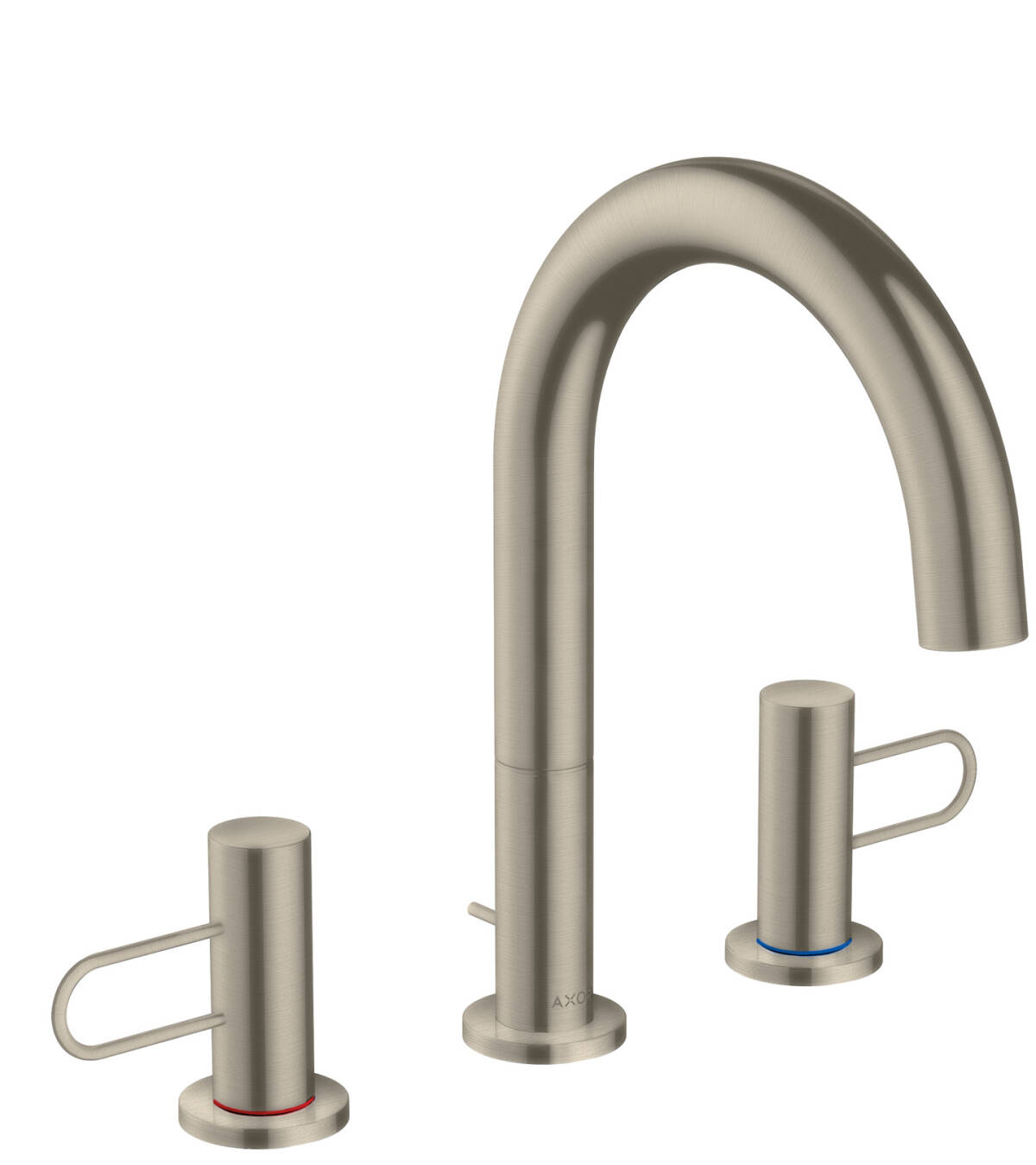 3-hole basin mixer 160 with loop handles and pop-up waste set, Brushed Nickel, 38054820