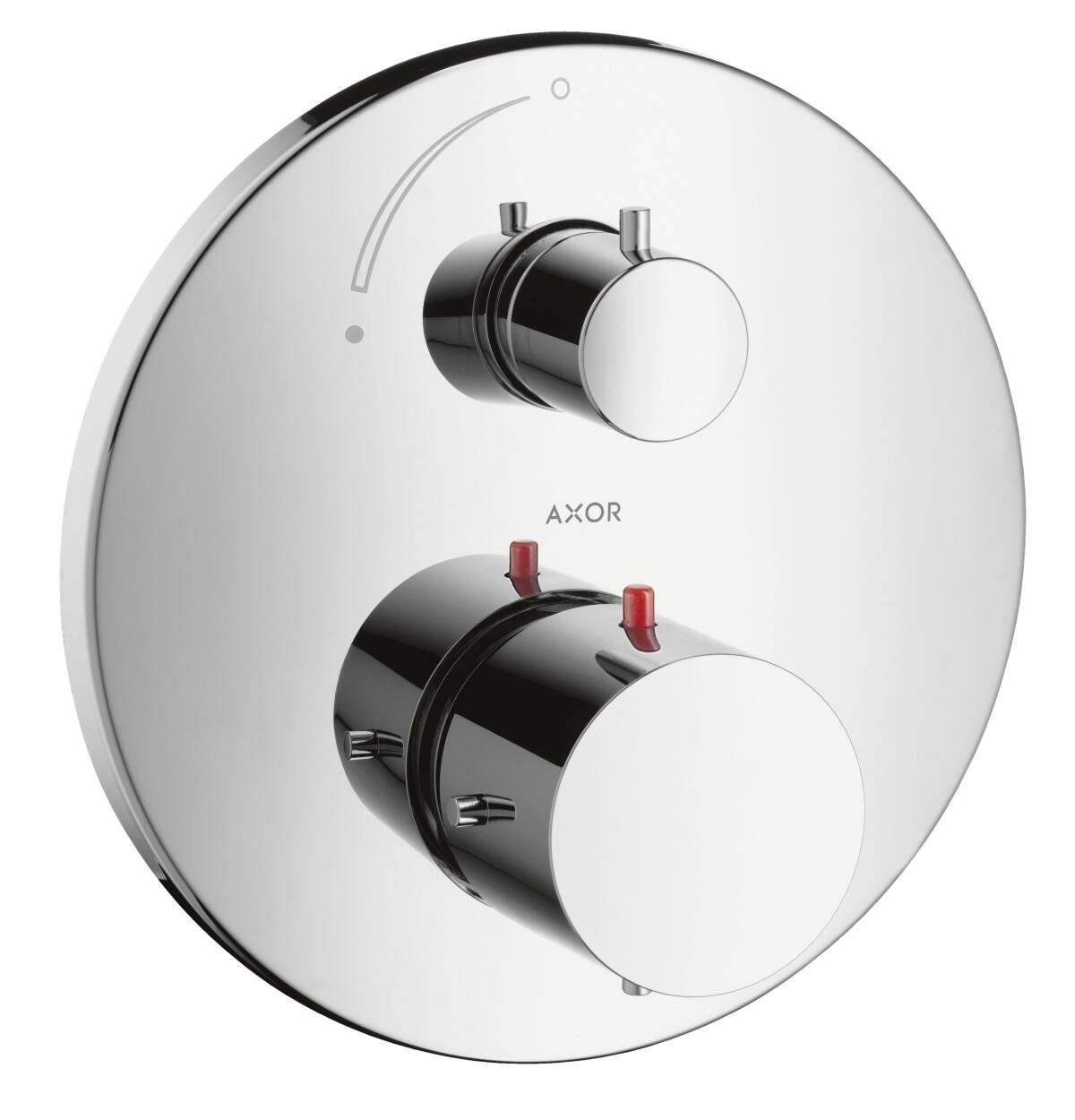 Thermostat for concealed installation with shut-off valve, Chrome, 10700000