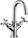 2-handle basin mixer 160 with cross handles for hand washbasins with pop-up waste set