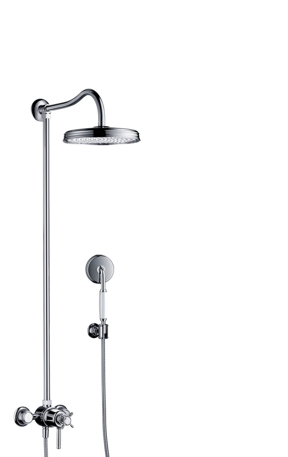 Axor Shower Pipes Montreux 1 Spray Mode 16570000 Showerpipe With Thermostatic Mixer And 1jet Overhead Shower Chrome