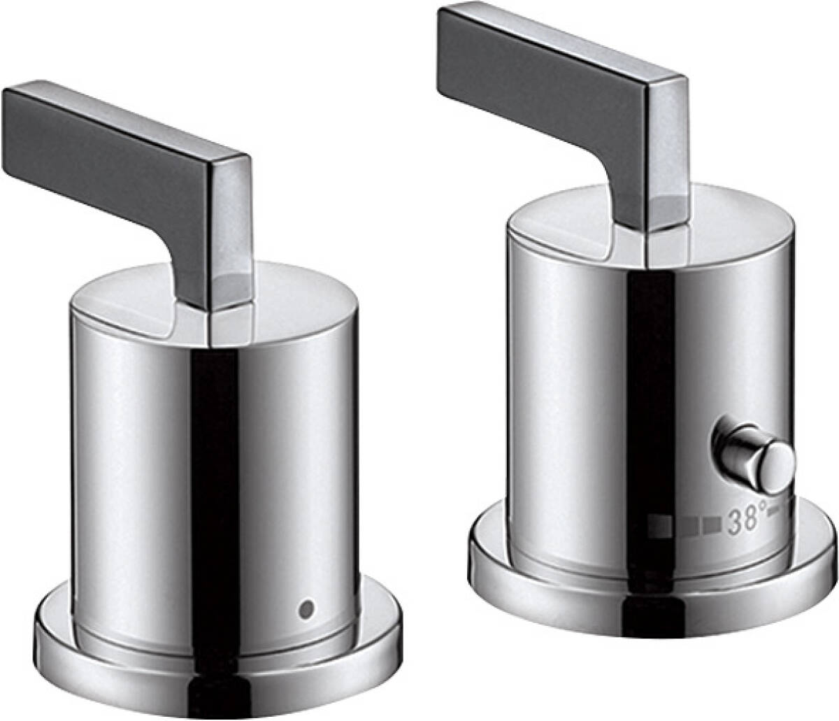 2-hole rim mounted thermostatic bath mixer with lever handles, Chrome, 39482000