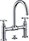 2-handle basin mixer 220 with cross handles and pop-up waste set