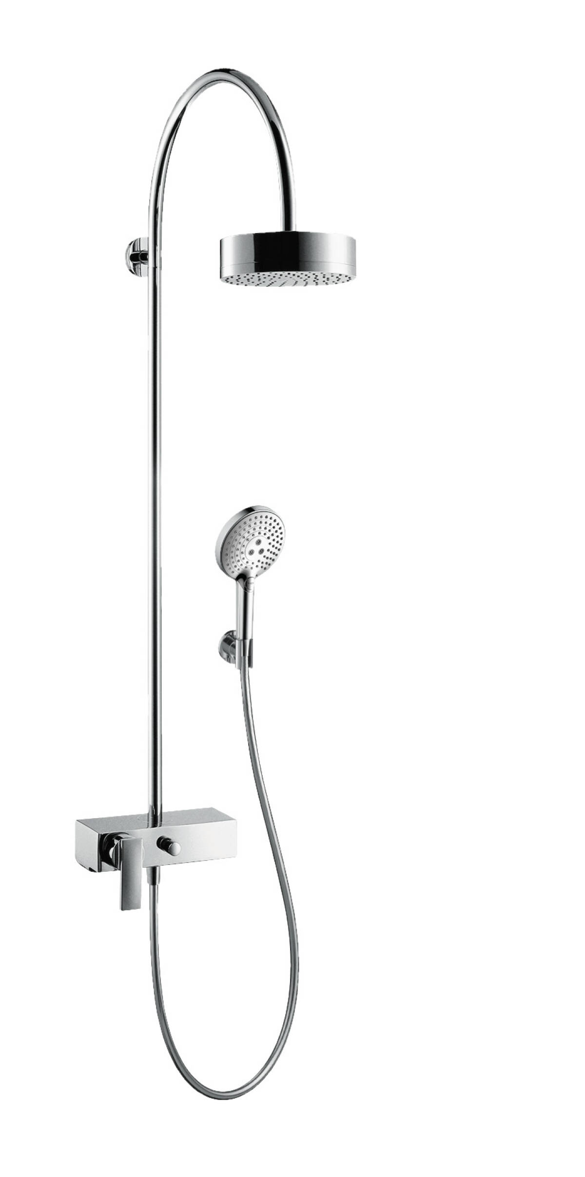 Showerpipe with single lever mixer and overhead shower 180 1jet, Chrome, 39620000