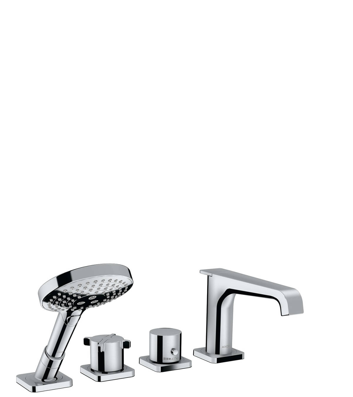 4-hole rim mounted thermostatic bath mixer, Polished Chrome, 36411020