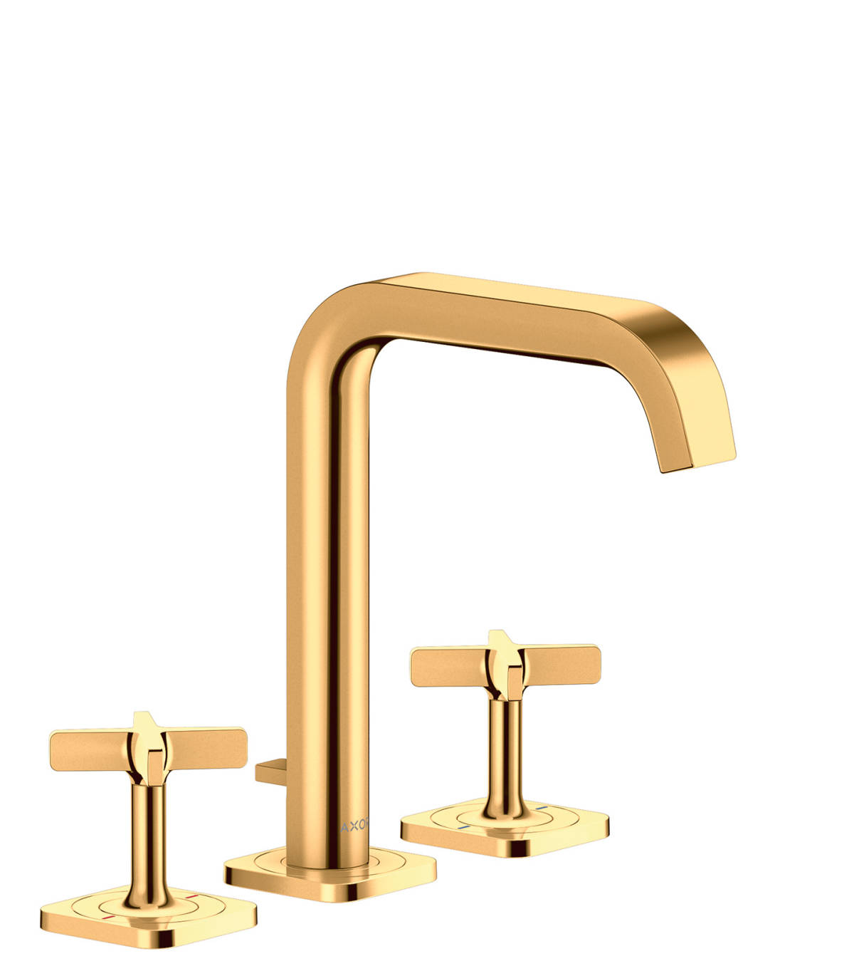 3-hole basin mixer 170 with escutcheons and pop-up waste set, Polished Gold Optic, 36108990