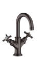 2-handle basin mixer 160 with cross handles for hand washbasins with pop-up waste set