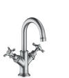 2-handle basin mixer 160 with cross handles for hand washbasins with pop-up waste set