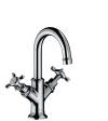 2-handle basin mixer 160 with cross handles for hand washbasins with pop-up waste set