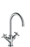 2-handle basin mixer 210 with cross handles and waste set