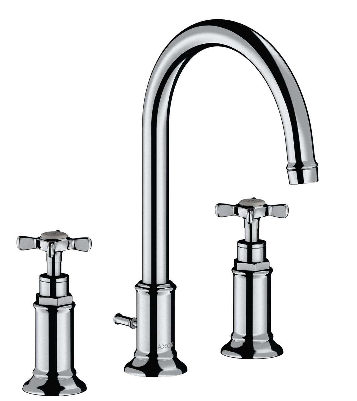 3-hole basin mixer 180 with cross handles and pop-up waste set, Polished Chrome, 16513020